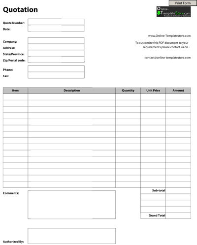 Free rfi construction forms