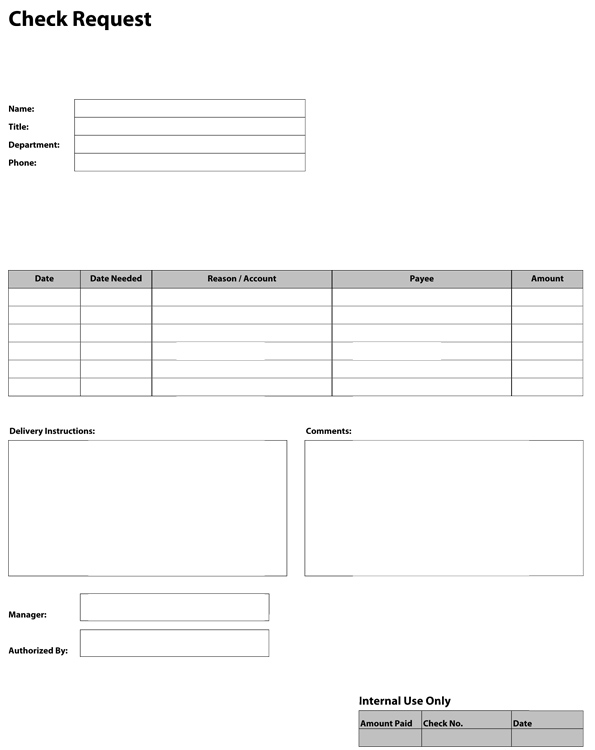 Printing Request Template
