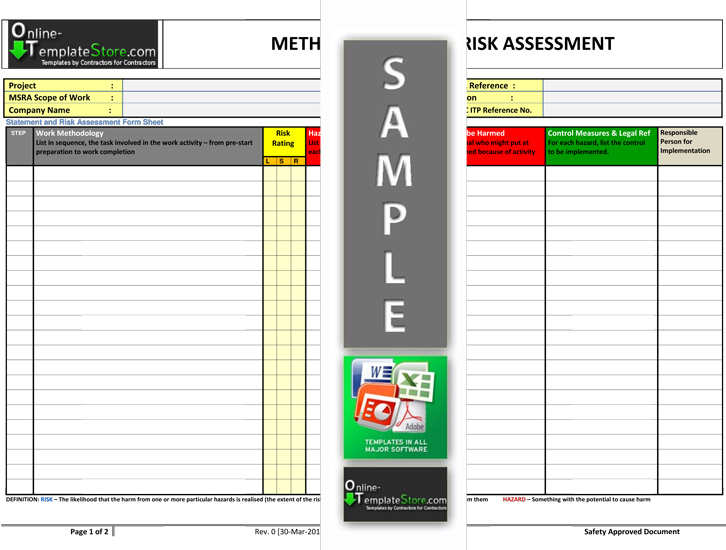 Free risk assessment and method statement template
