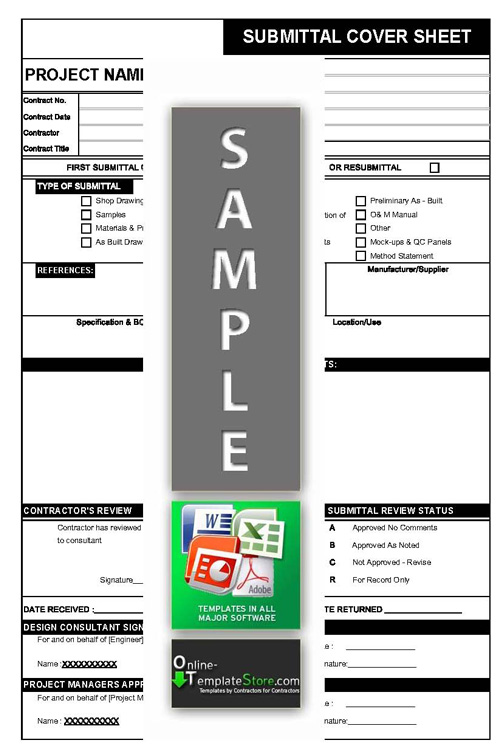 Submittal Cover Sheet Template from www.online-templatestore.com