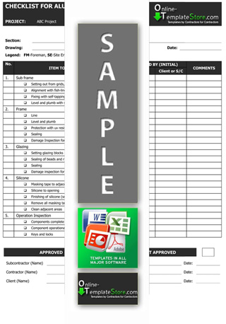 quality control construction template store
