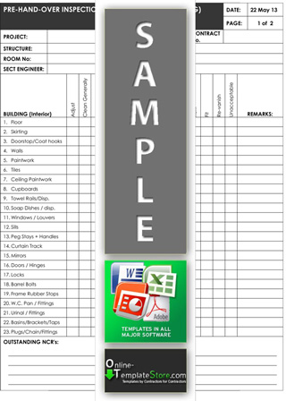 Quality Control Construction Template Store