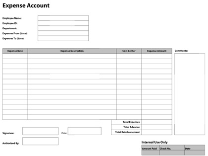 expenses form template