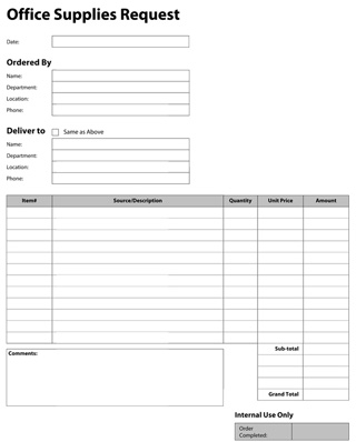 PDF Office supplies request