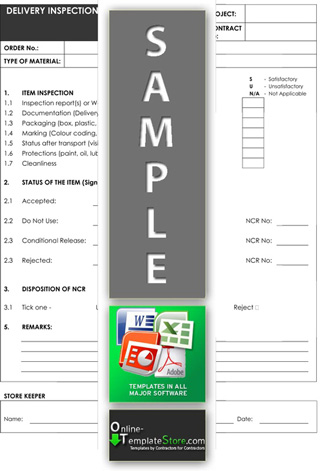 Quality Control Construction Template Store