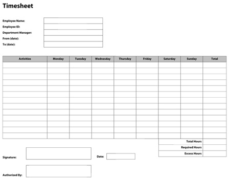 PDF Time sheet